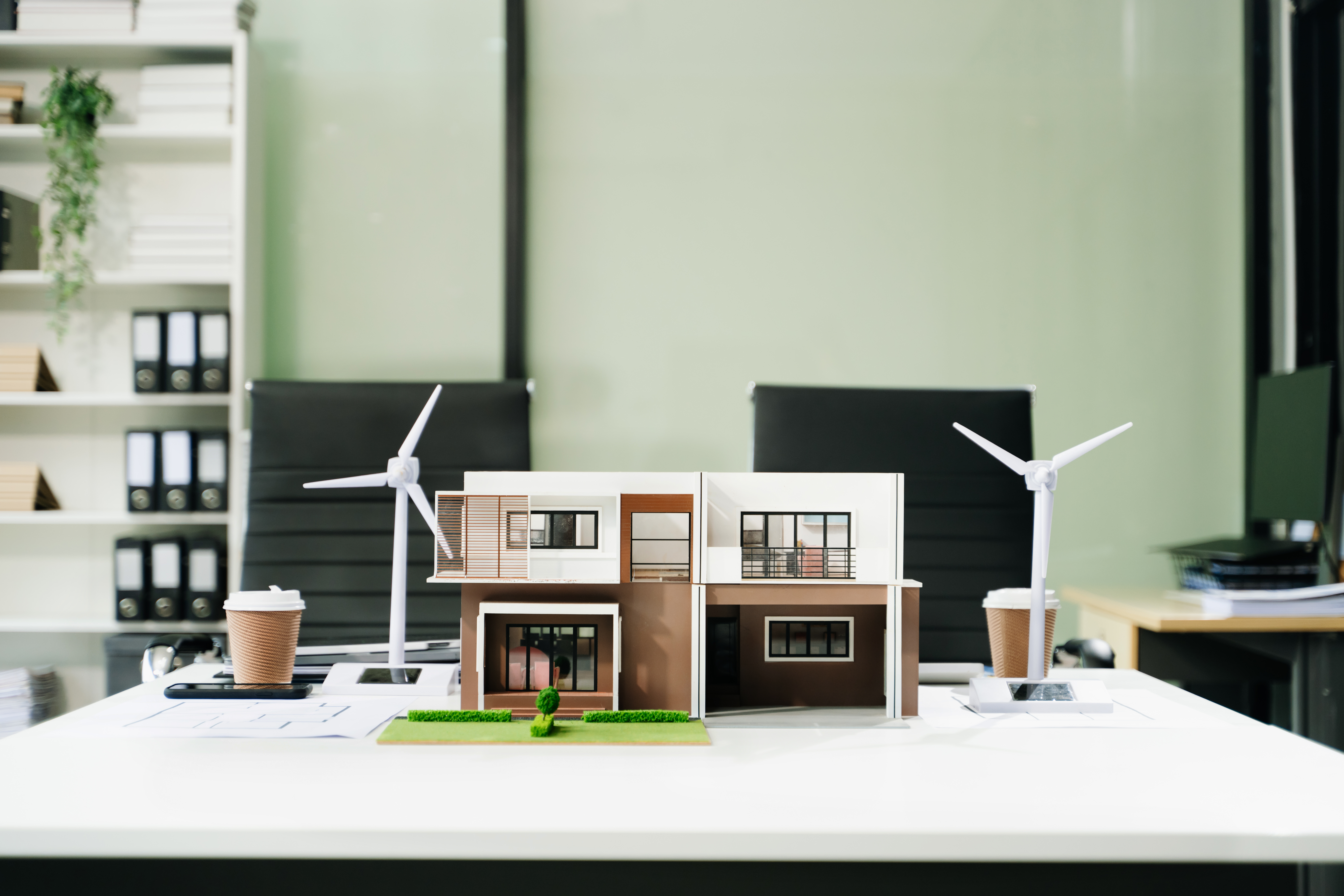 Reducción de emisiones de CO2 en arquitectura sostenible Concepto gráfico sobre reducción de emisiones de carbono y desarrollo sostenible